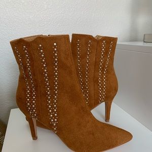 New York &Co Faux Suede Brown Booties